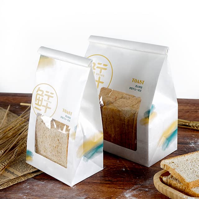 Chleb Tłuszczoodporna papierowa torba na żywność z okienkiem