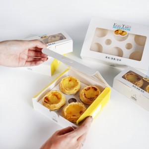 Cup Cake Macaron Tart Dezert Portugalský Egg Tart Box s průhledným víkem