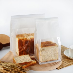 Vierkantige bodem Voedselgraad Koekies Toebroodjie Brood Verpakking Bruin Kraft Papier Bakery Sak