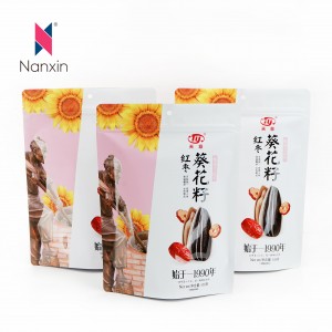 Custom Food Grade Eco Friendly Reusable Zipper Stand Up Plastic Roasted Mix Pouch Peanut Packing Nuts Packaging Bags Snack Bag