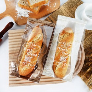 Petit emballage alimentaire blanc à fond plat, emballage de Biscuits, de Baguettes, de pain Sandwich brun, sac en papier Kraft avec fenêtre transparente