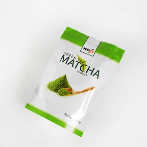 Resealable Aluminum Foil Matcha Milk Powder Stand Up Pouch Plastic Packaging Bag With Zipper