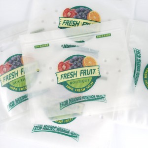 Atsistokite skaidrus skaidrus vynuogių citrina obuolių pomidorų morkų žemės ūkis daržovių vaisių pakavimo maišelis su skylute