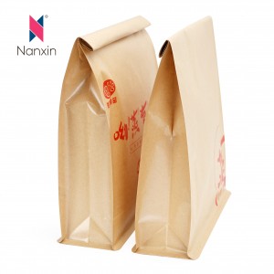 Desertna kraft papirna vrećica s kvadratnim ravnim dnom odštampana s logotipom prehrambene kvalitete