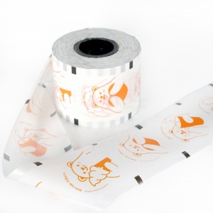 ការរចនាផ្លាស្ទិចបោះពុម្ពផ្ទាល់ខ្លួន PP Paper PLA cup bubble milk tea sealing film roll
