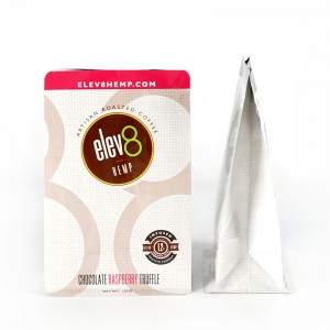 White Kraft Paper Coffee Bag Packaging Ziplock Pouches With Aluminum Foil