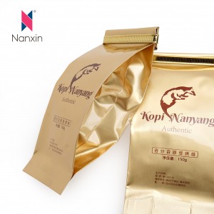 Biorazgradive aluminijske tvornički tiskane plastične vrećice za zrna kave Vreća za pakiranje kave s ventilom i patentnim zatvaračem