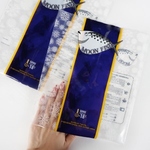 Bossa de plàstic amb segell posterior de niló totalment transparent biodegradable de qualitat alimentària per a aliments congelats