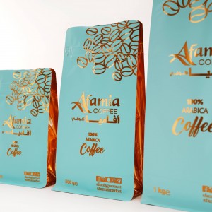 Carry Flat Bottom Pouches Colour With Zipper Coffee Custom Print Emboss Foil Laminated Plastic Bags