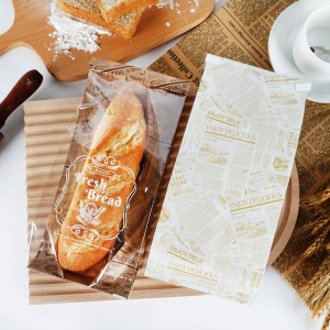 Маленькая белая упаковка для пищевых продуктов с плоским дном, упаковка для печенья, багета, коричневый сэндвич, хлеб, крафт-бумажный пакет с прозрачным окном