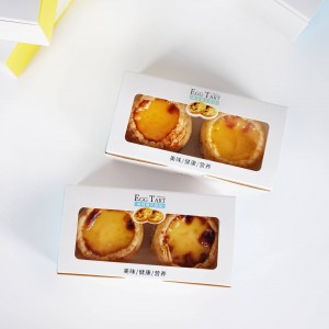 Cup Cake Macaron Tart Dessert Portuguese Egg Tart Box With Clear Cover