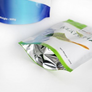 Resealable Aluminium Foil Matcha Milk Powder Emang Pouch Pouch Packaging Bag With Zipper