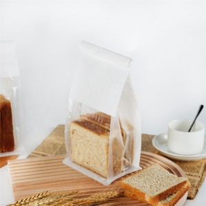 Kvadrātveida apakšējais pārtikas kvalitātes cepumi Sviestmaižu maizes iepakojums Brūna kraftpapīra maizes maisiņš