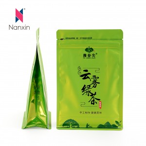 Flat Bottom Packing Bags Mylar With Zipper For Green Tea
