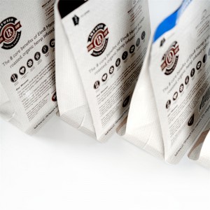 Θήκες με φερμουάρ συσκευασίας για σακούλα καφέ από χαρτί White Kraft με φύλλο αλουμινίου