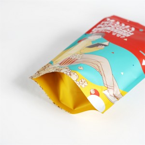 Resealable Stand Up Pouch With Sealed Zip Popcorn Packaging Bag