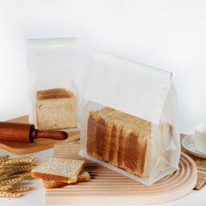 正方形の底の食品グレードのクッキーサンドイッチパン包装茶色のクラフト紙ベーカリーバッグ