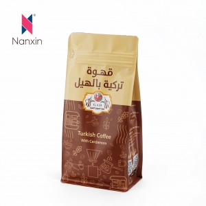 Wiederverschließbarer selbststehender Kaffeebohnenbeutel mit flachem Boden/Kaffeebohnen-Verpackungsbeutel mit Ventil und Reißverschluss 250 g, 500 g, 1000 g