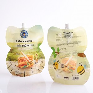Shaped Flexible Liquid Packs Nozzle Doypack Food Grade Juice Plastic Bag Stand Up Spout Pouch
