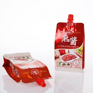 200ml Juice Spout Pouch Printing Stand Up Plastic Bag With Nozzle For Tomatoes Sause
