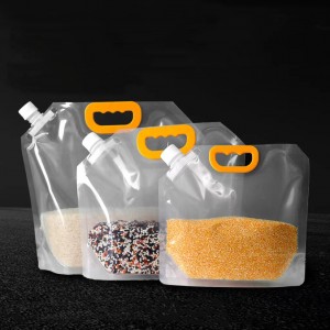 Plastik Dilipat 1.5L 2.5L 3L 5L Clear Stand Up Portable Storage Packaging Water Carrier Container Bag With Spout