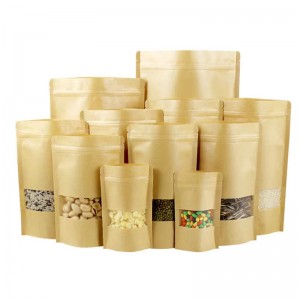 Ambalaj personalizat Eco Reciclabil Resigilabil Ziplock Hârtie Kraft Alimentară Stand Up Pungi Plate