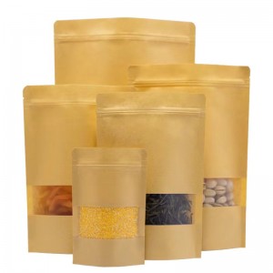 Ritenga Eco Recyclable Resealable Ziplock Food Pepa Kraft Tu Up Flat Pouches Packaging