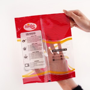 ખોરાક માટે પારદર્શક બેક સીલ પાઉચ ફ્રોઝન ચિકન નાયલોન પેકેજિંગ પ્લાસ્ટિક બેગ