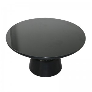 Black Round Glass Metal Coffee Table