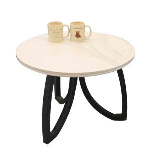Custom Wooden Black Metal Coffee Table