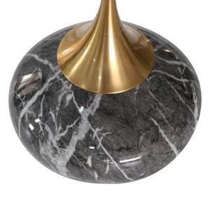 Gold Marbled Round Metal Coffee Side Table