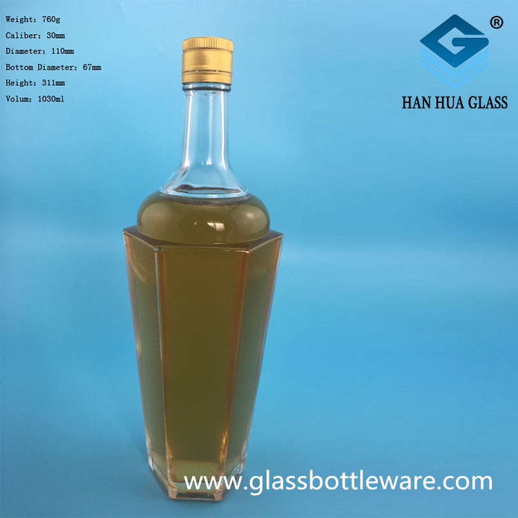 1000ml High Capacity Crystal White Glass Wine Bottle Featured Image