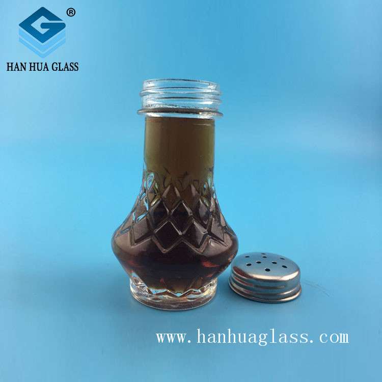 Frasco de vidro transparente reutilizable para especias de 30 ml con tapa