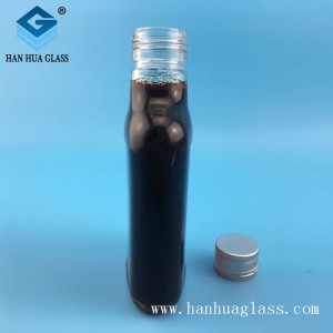 200ml glass flat wine bottle with silver cap