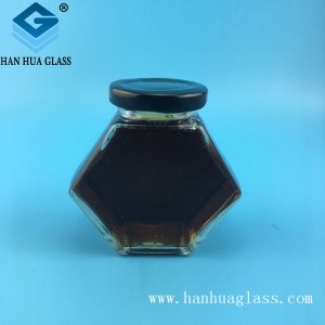 180 ml šeststranski stekleni kozarec za med