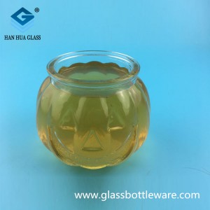 Manufacturer’s direct sales 400ml export glass smiling face candle glass jar