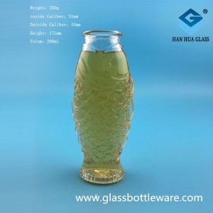 Manufacturer of 200ml fish shaped glass wishing bottle