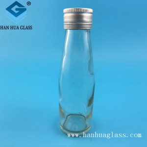 100ml clear glass honey jar with metal airtight lid