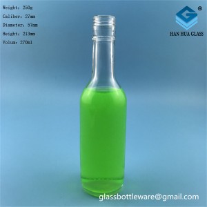250ml transparent glass wine bottle wholesale