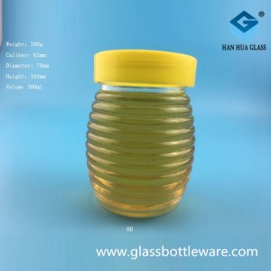 Wholesale 300ml threaded honey glass split bottle