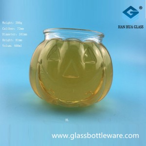 Manufacturer’s direct sales 400ml export glass smiling face candle glass jar