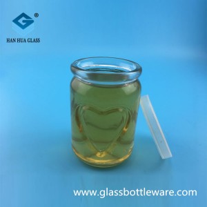 Wholesale price of 230ml heart-shaped glass pudding bottle