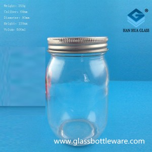 Wholesale price of 500ml round honey glass bottle