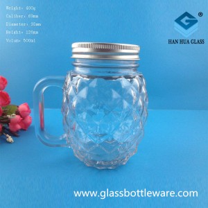 Wholesale 500ml Mason glass sealed jar with handle