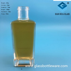 Price of 500ml crystal white rectangular glass wine bottle