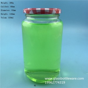 Wholesale of 500ml wide mouth jam glass bottles
