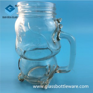 Wholesale 500ml glass cups with a handle for juice drinks