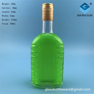 Manufacturer of 500ml rectangular glass wine bottle