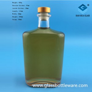 700ml rectangular glass whisky bottle, vodka bottle