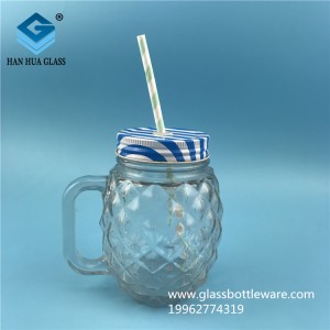 500ml Mason glass jar with handle glass cup
